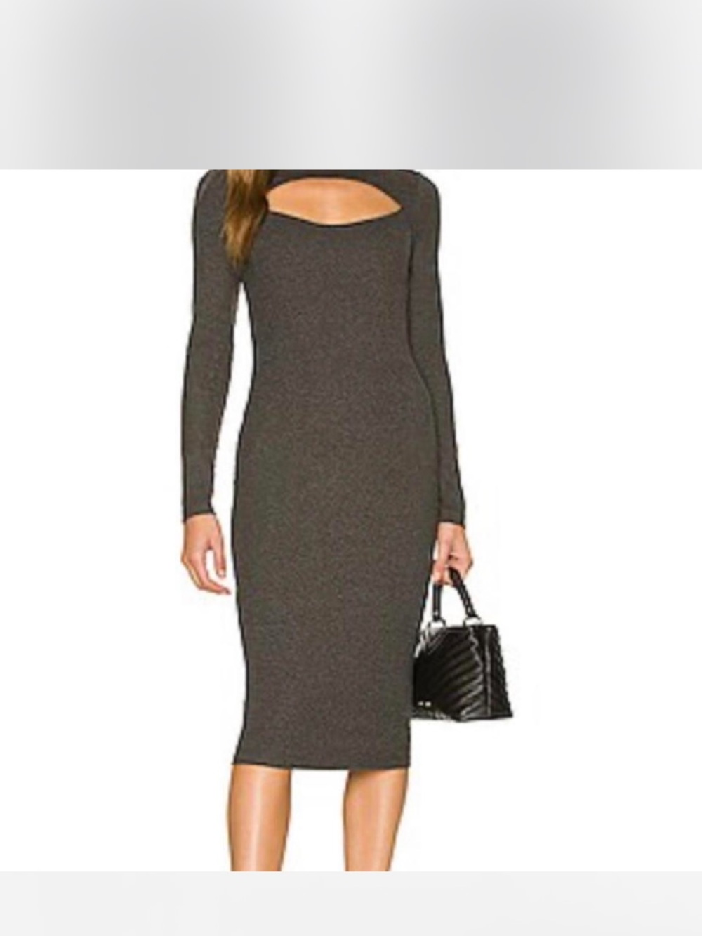Bailey 44 Long Sleeve Cutout Midi Dress in Charcoal